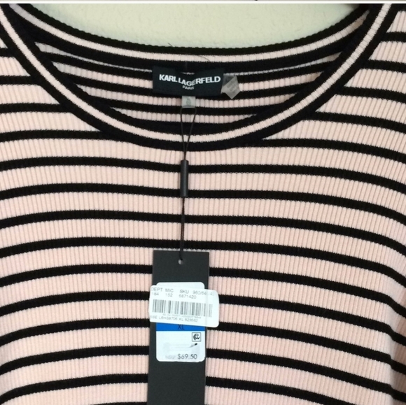 Karl Lagerfeld Striped Sweater Top  NWT  XL - Picture 3 of 5